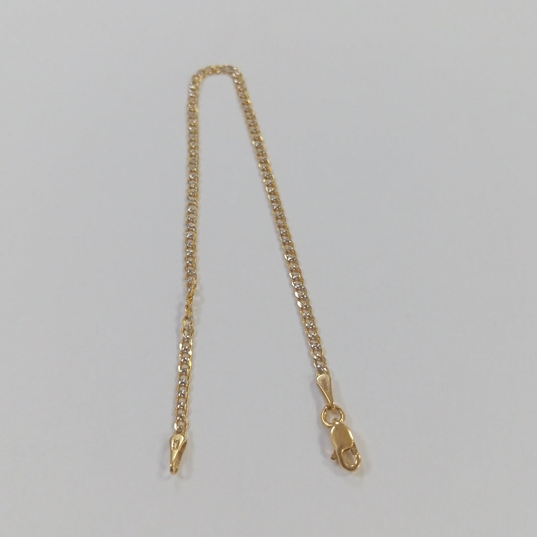 PULSERAS BARBADA DIAMANTADA ORO 14K 18 CM 2.1 GR (NUEVO)