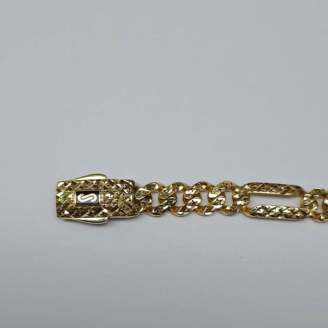 PULSERA CABALLERO MONACO ORO 10K 7.1 (NUEVO)