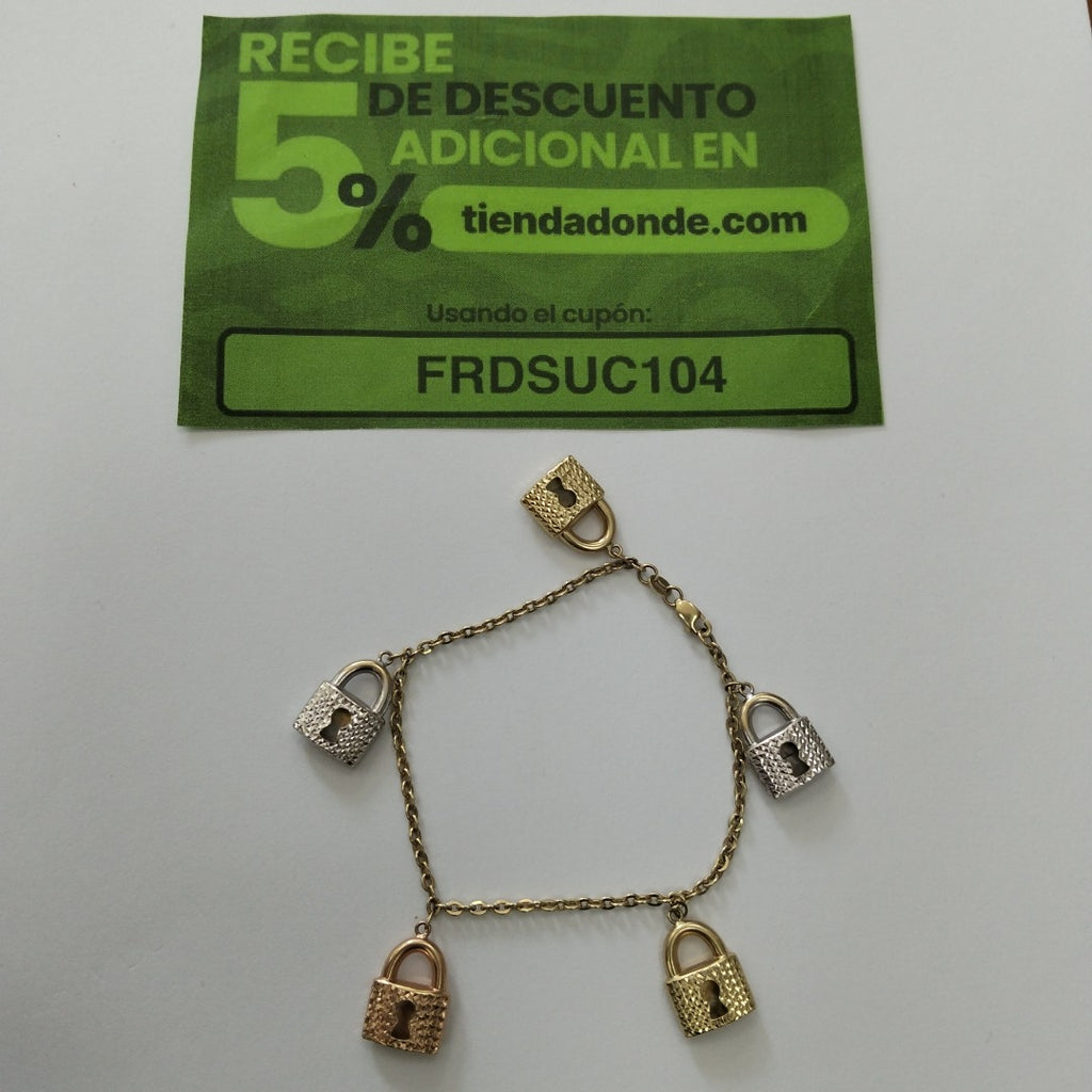 PULSERA ORO COMBINADO 10 K 4,80 GRMS (SEMINUEVO)