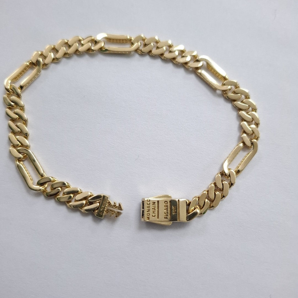 PULSERA CABALLERO MONACO ORO 10K 6.9 (NUEVO)