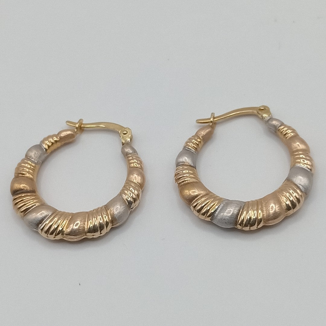 ARRACADAS PAR ORO, ORO COMBINADO 10 K 2.4 GRMS (SEMINUEVO)
