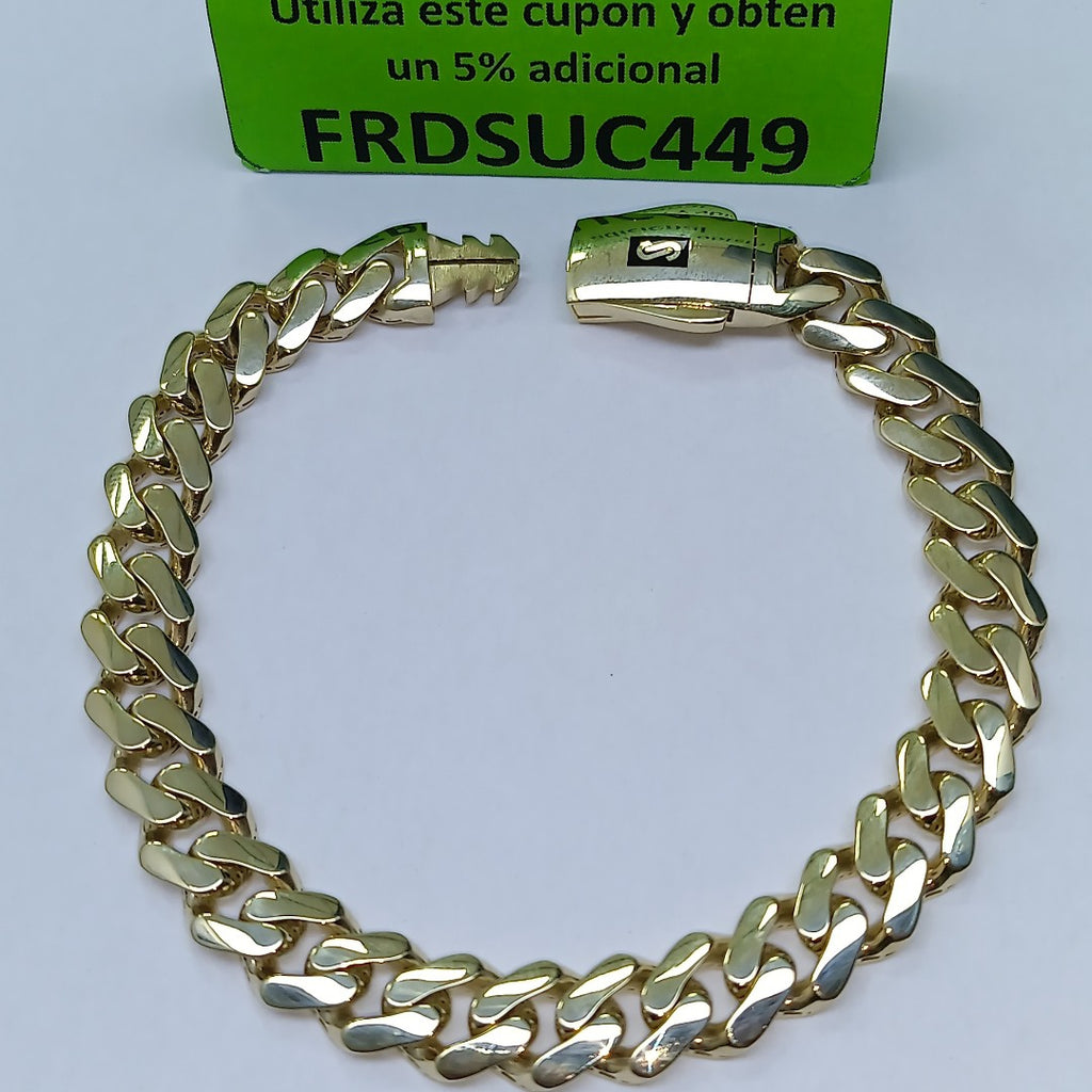 PULSERA CABALLERO MONACO ORO 10K 11.5 (NUEVO)
