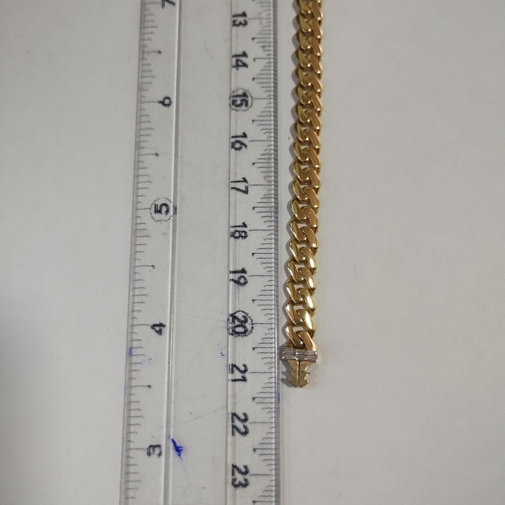 PULSERA CABALLERO MONACO ORO 10K 7.3 (NUEVO)