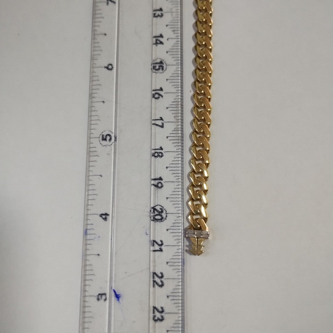 PULSERA CABALLERO MONACO ORO 10K 7.3 (NUEVO)