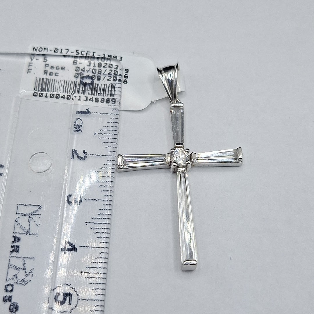 CRUZ, DIJE ORO, ORO BLANCO 14 K 4.3 GRMS (SEMINUEVO)
