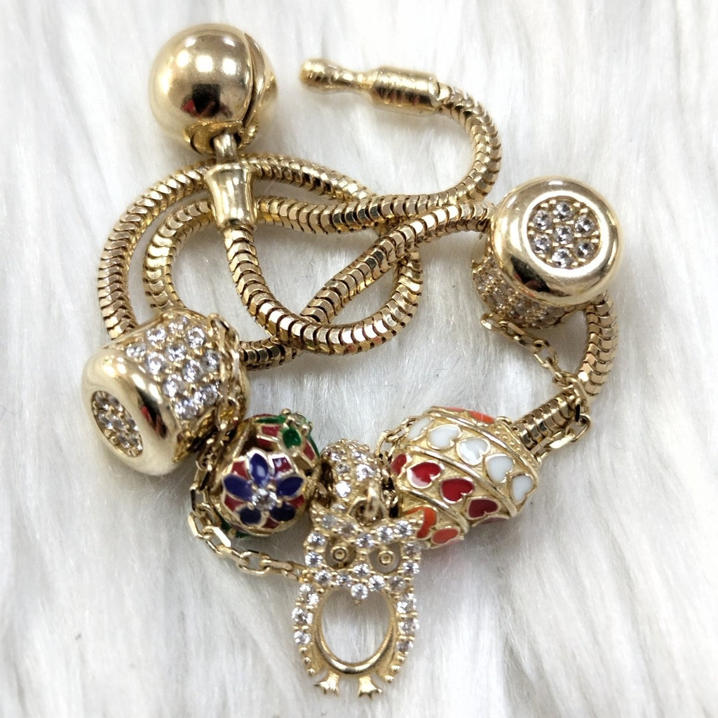 PULSERA CHARM ORO 14K 12 (NUEVO)