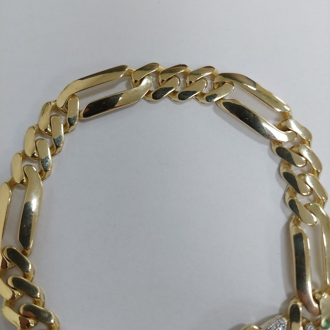 PULSERA CABALLERO MONACO ORO 14K 14.5 (NUEVO)