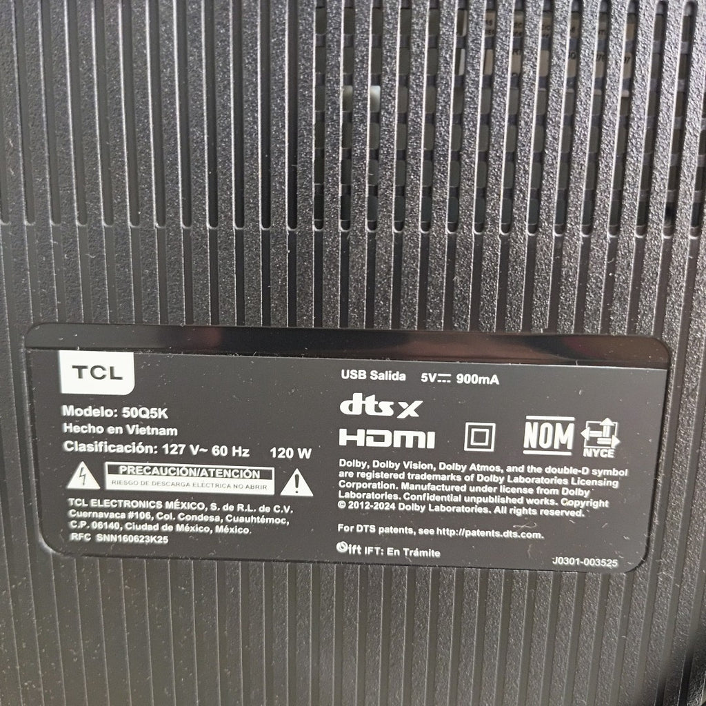 PANTALLA TCL 50Q5K (2024) 50" LED 4K (SEMINUEVO)
