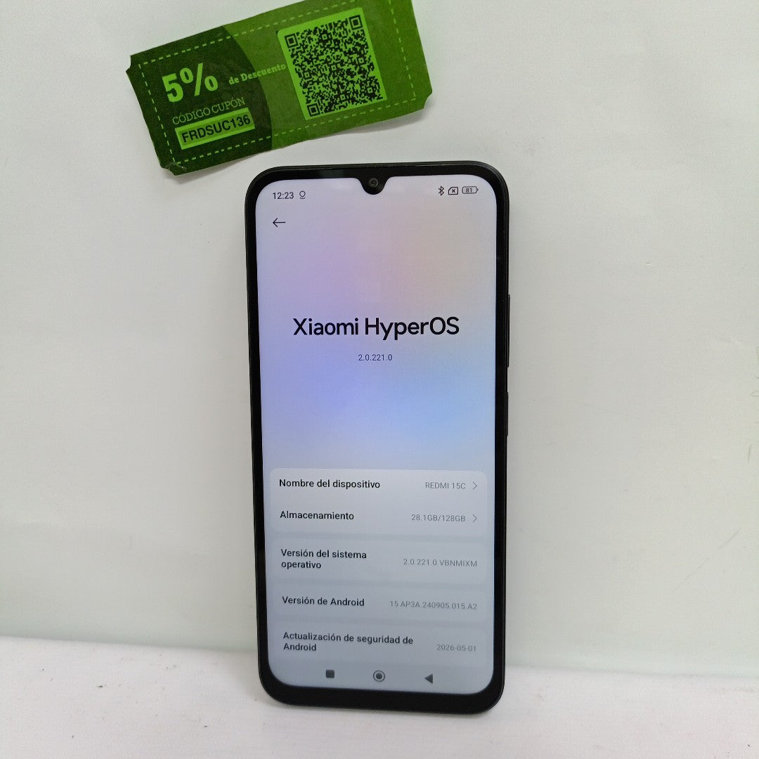 CELULAR XIAOMI REDMI 15C 25078RA3EL (2025) 128 GB 4 GB RAM (SEMINUEVO)