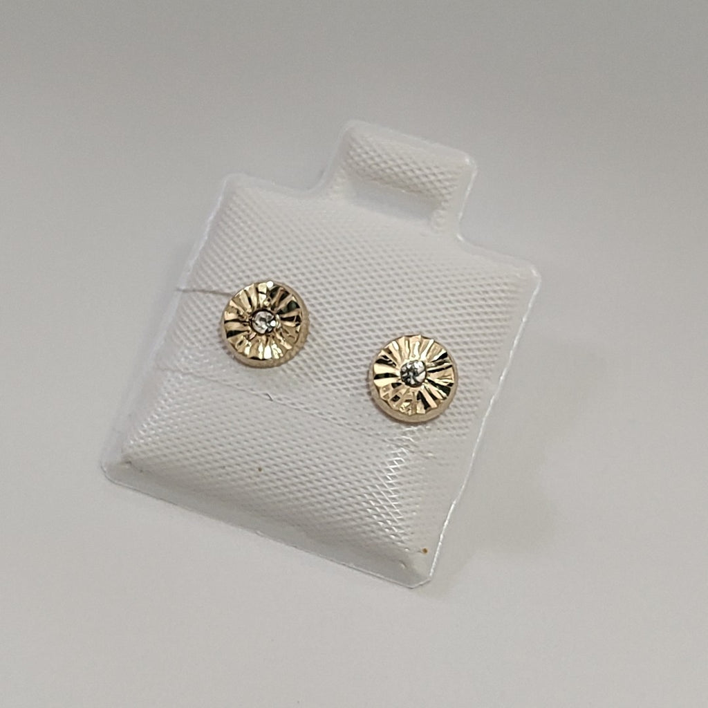 BROQUELES BROQUEL FIG BOTON C CIRCONIA 14K 0.2916 GR (NUEVO)