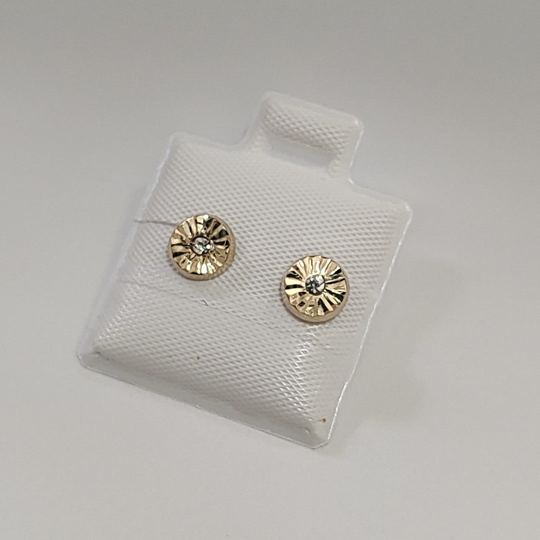 BROQUELES BROQUEL FIG BOTON C CIRCONIA 14K 0.2916 GR (NUEVO)