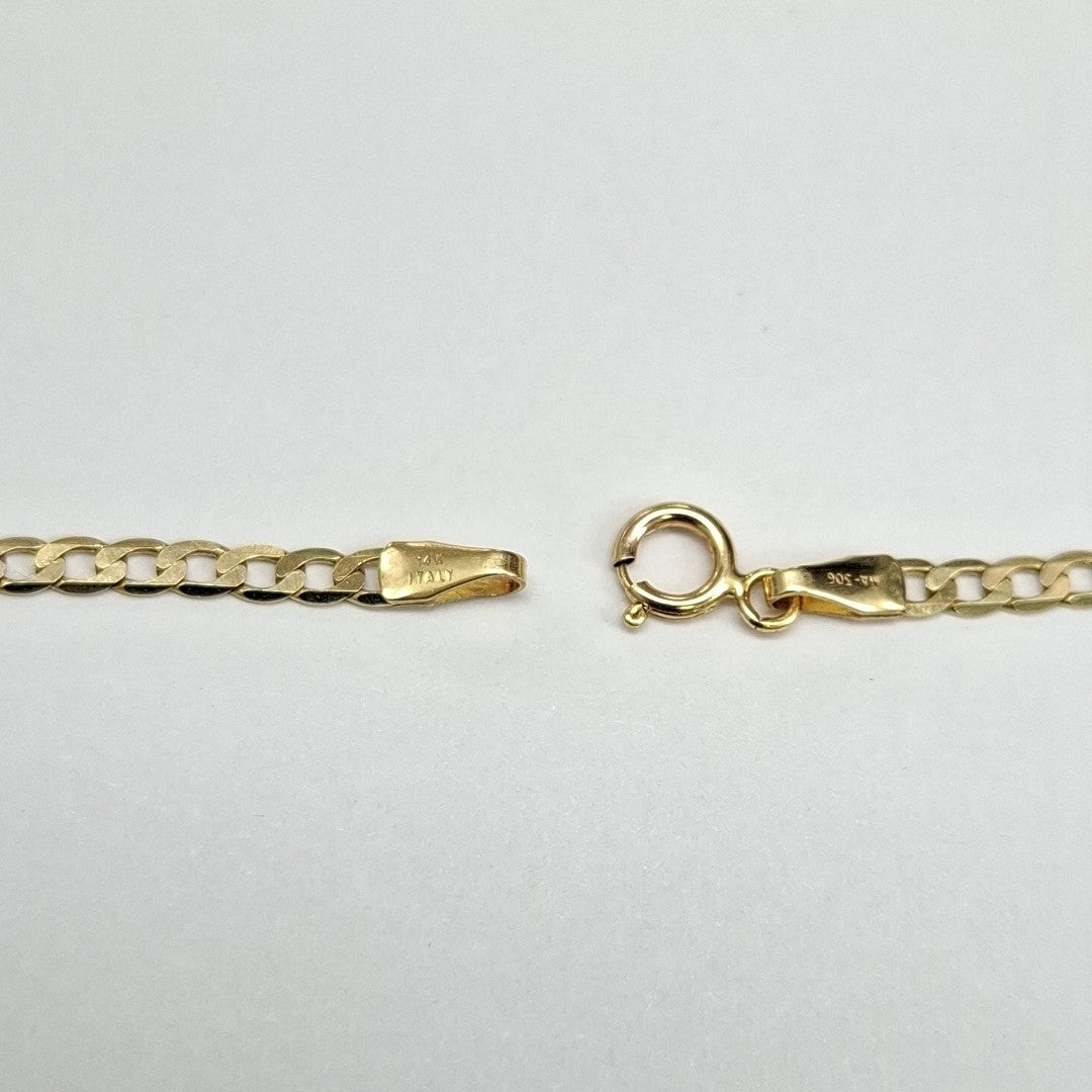 PULSERAS CABALLERO BARBADA AMARILLA ORO 14K 1.6 (NUEVO)