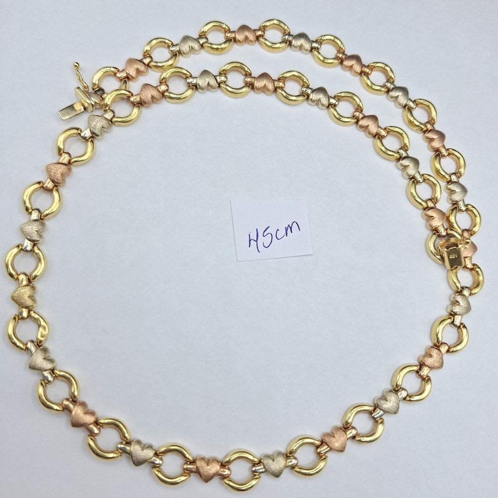 GARGANTILLA ORO, ORO COMBINADO 14 K 21.5 GRMS (SEMINUEVO)