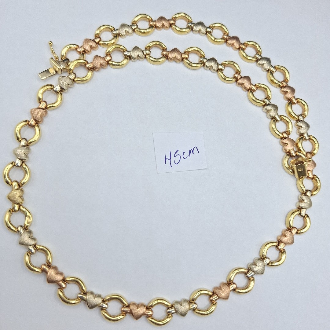 GARGANTILLA ORO, ORO COMBINADO 14 K 21.5 GRMS (SEMINUEVO)