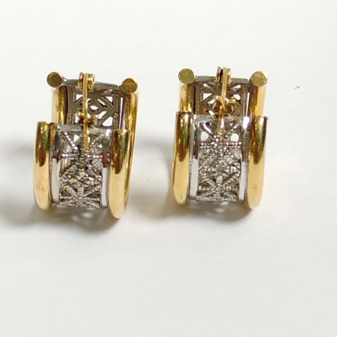 ARRACADAS PAR ORO, ORO BLANCO 14 K 5.8 GRMS (SEMINUEVO)