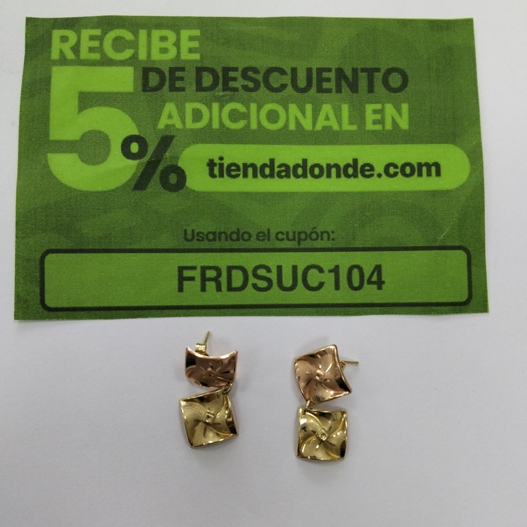 ARETES PAR ORO COMBINADO 14 K 2,70 GRMS (SEMINUEVO)
