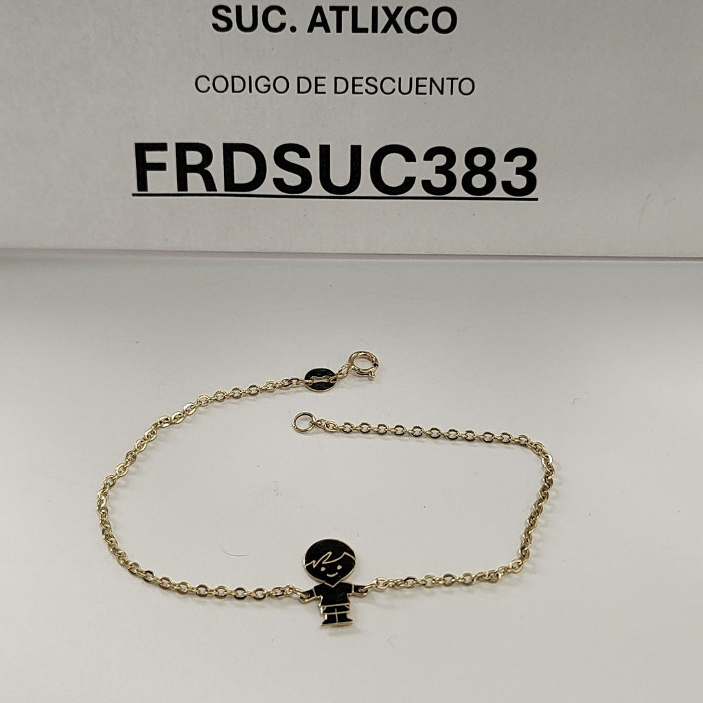PULSERA TEJIDO ESPECIAL FIG NIÑO 14K 18 CM 1.4 GR (NUEVO)