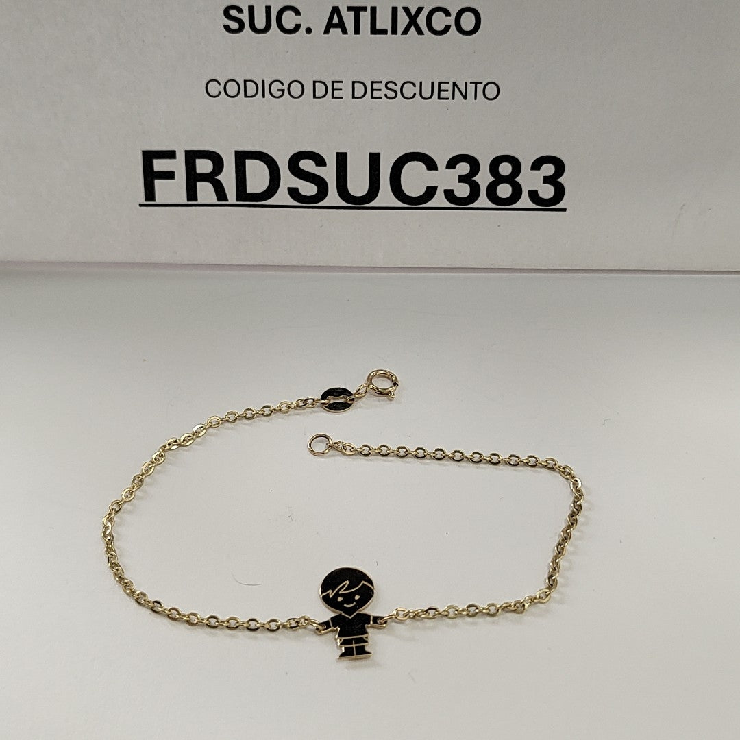PULSERA TEJIDO ESPECIAL FIG NIÑO 14K 18 CM 1.4 GR (NUEVO)