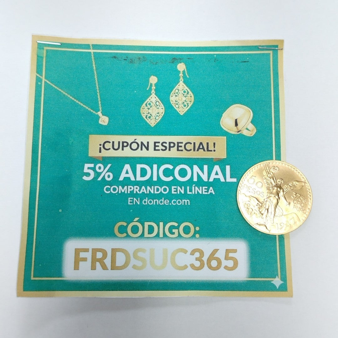 K1 41,60 GRMS 21 K IDENTIFICACIÓN MONEDA NOMINATIVA MONEDAS PESOS 50 PESOS (SEMINUEVO)