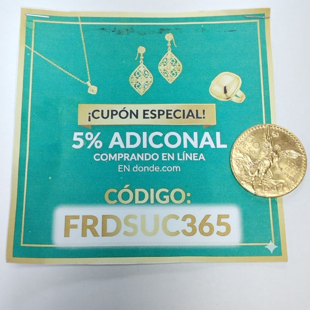 K1 41.6 GRMS 21 K IDENTIFICACIÓN MONEDA NOMINATIVA MONEDAS PESOS 50 PESO (SEMINUEVO)