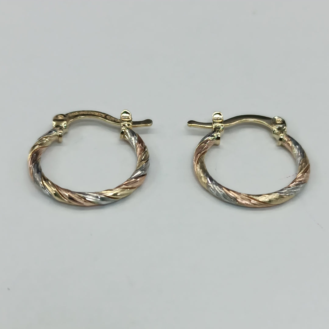 ARETES ARRACADAS COMBINADAS 14K 2 GR (NUEVO)