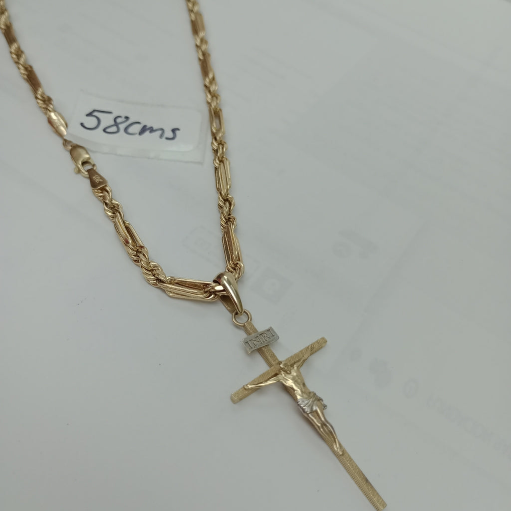 CADENA, CRUCIFIJO ORO 10 K 10.9 GRMS (SEMINUEVO)