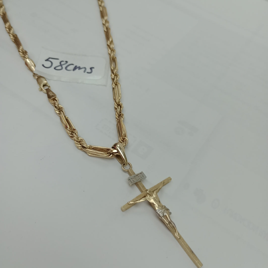 CADENA, CRUCIFIJO ORO 10 K 10.9 GRMS (SEMINUEVO)