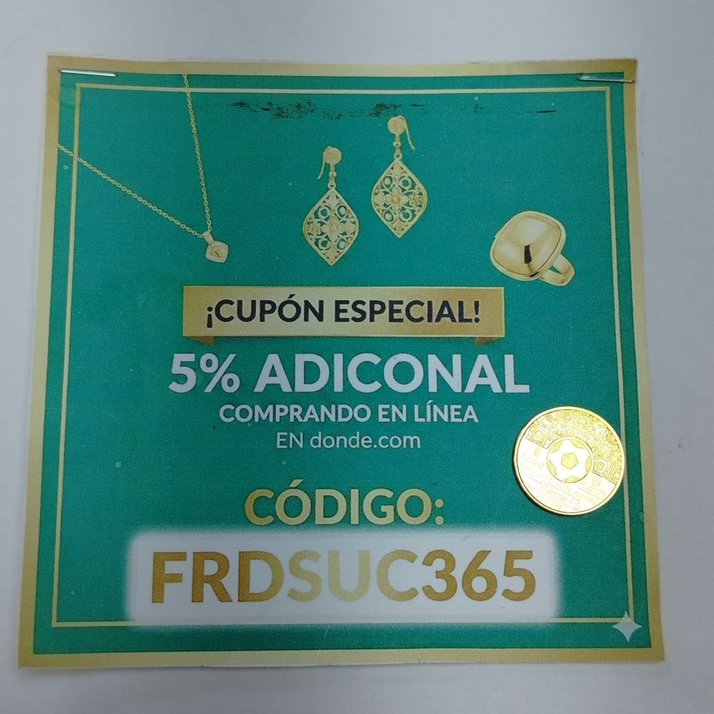 MEDALLA CONMEMORATIVA ORO 21 K 8.8 GRMS (SEMINUEVO)
