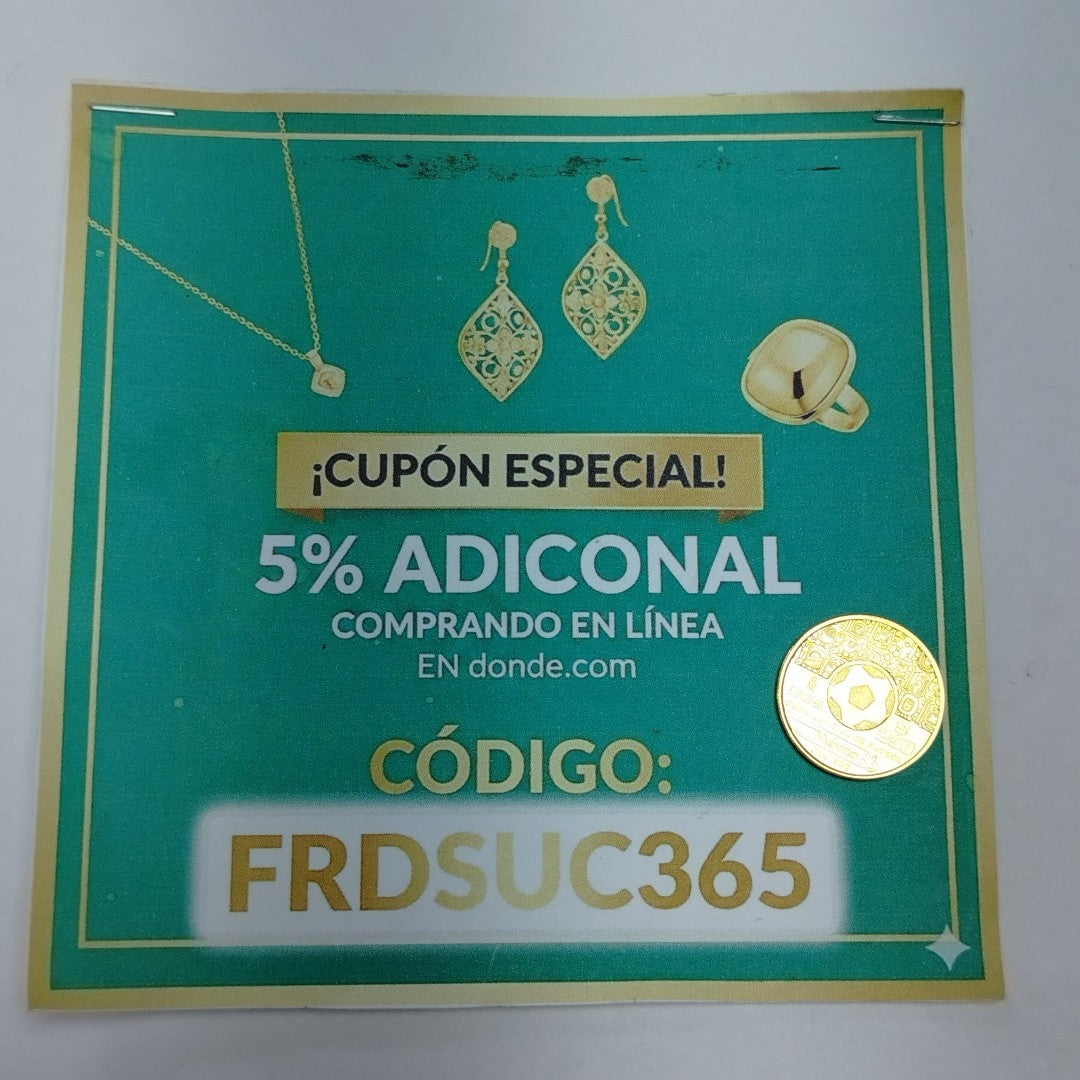 MEDALLA CONMEMORATIVA ORO 21 K 8.8 GRMS (SEMINUEVO)