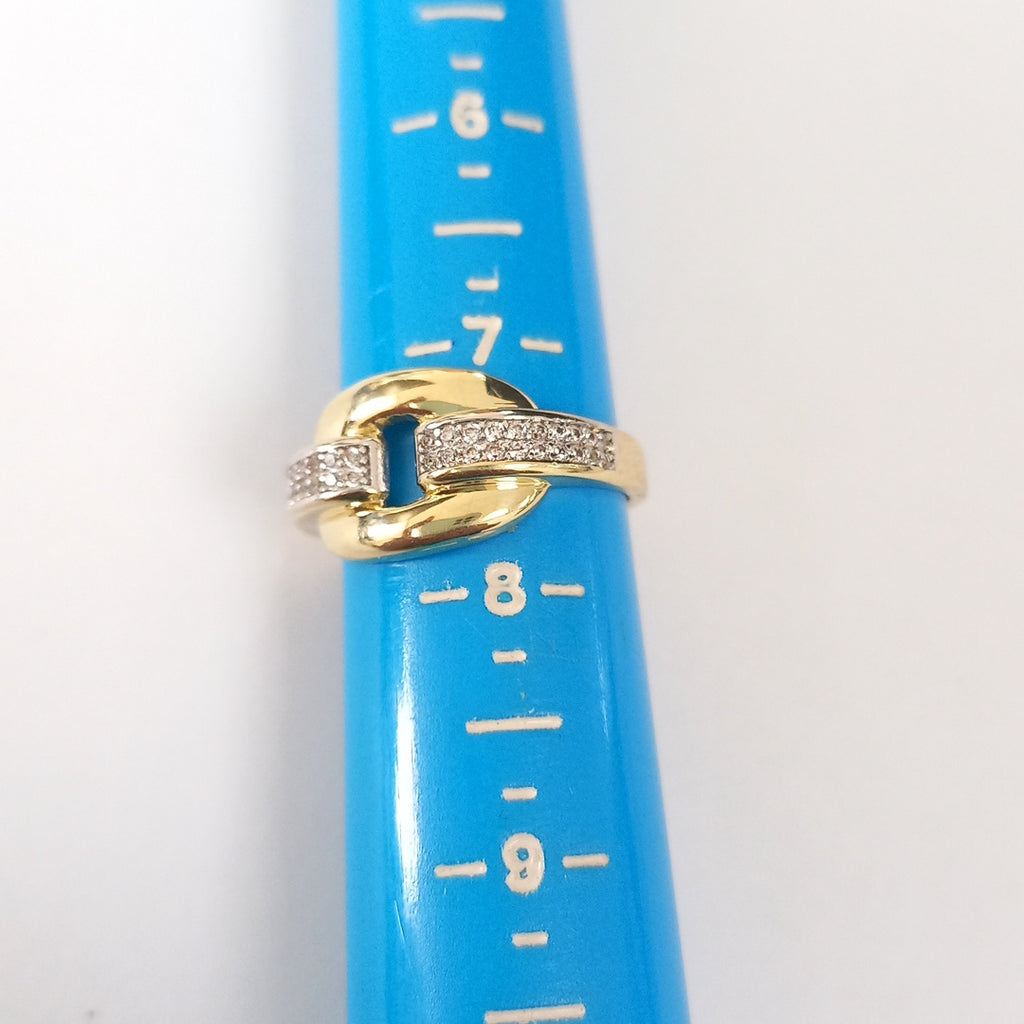 ANILLO ANILLITO C CIRCONIAS 10K 7.5 TALLA 2.6 GR (NUEVO)