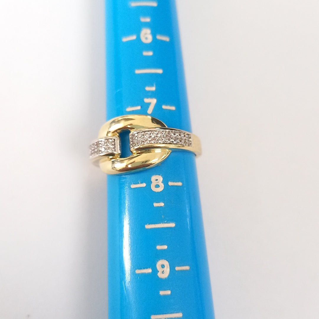 ANILLO ANILLITO C CIRCONIAS 10K 7.5 TALLA 2.6 GR (NUEVO)