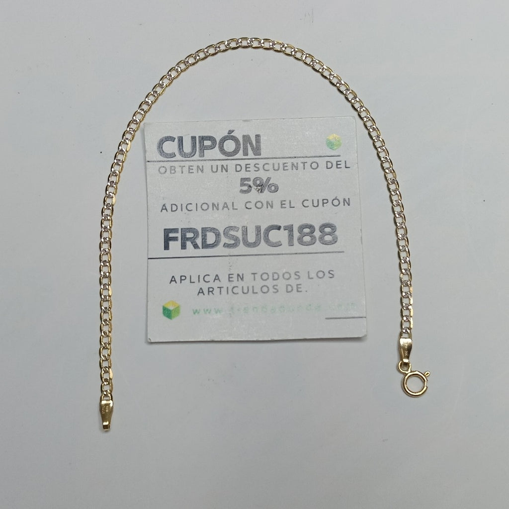 PULSERAS DAMA BARBADA DIAMANTADA ORO 14K 1.5 (NUEVO)
