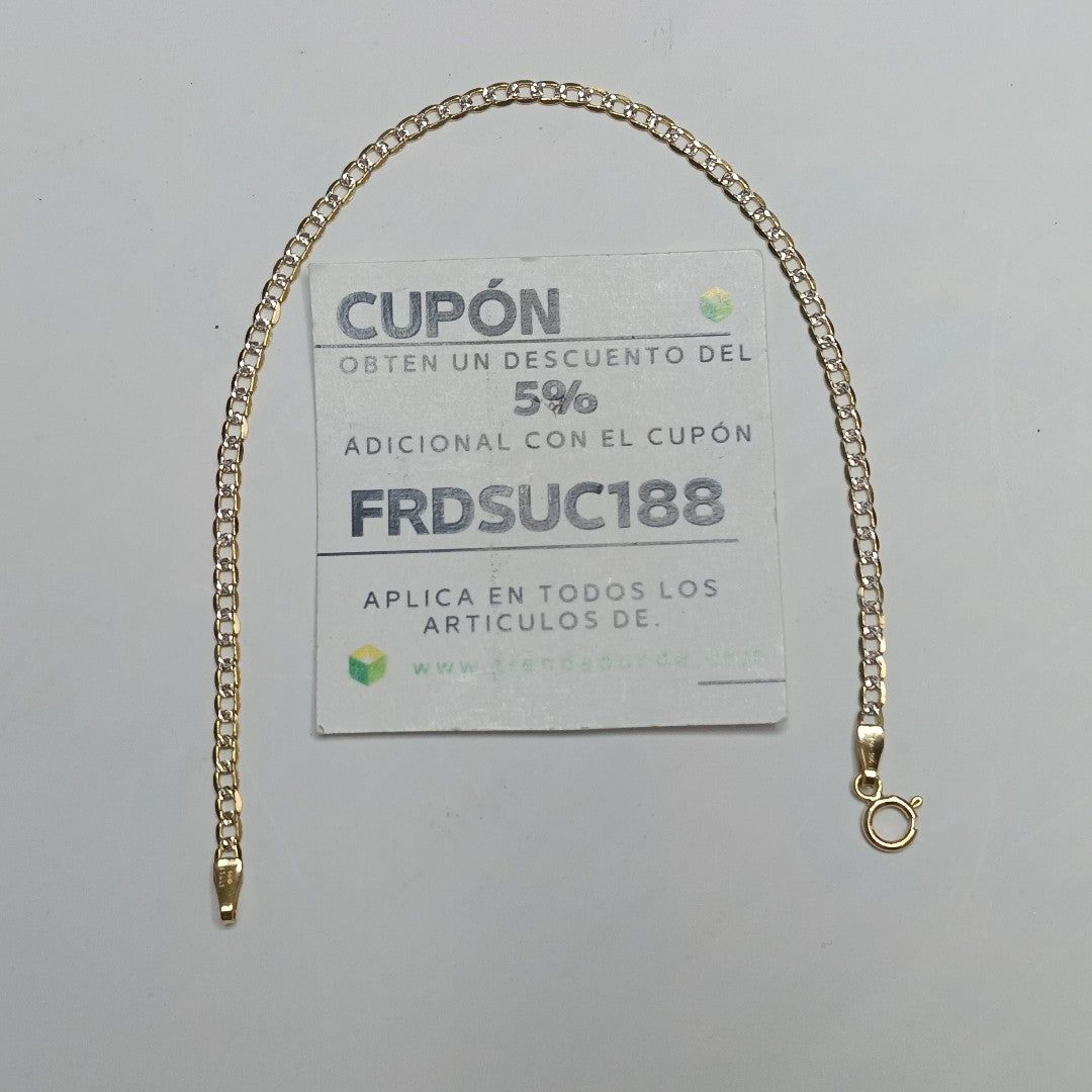 PULSERAS DAMA BARBADA DIAMANTADA ORO 14K 1.5 (NUEVO)