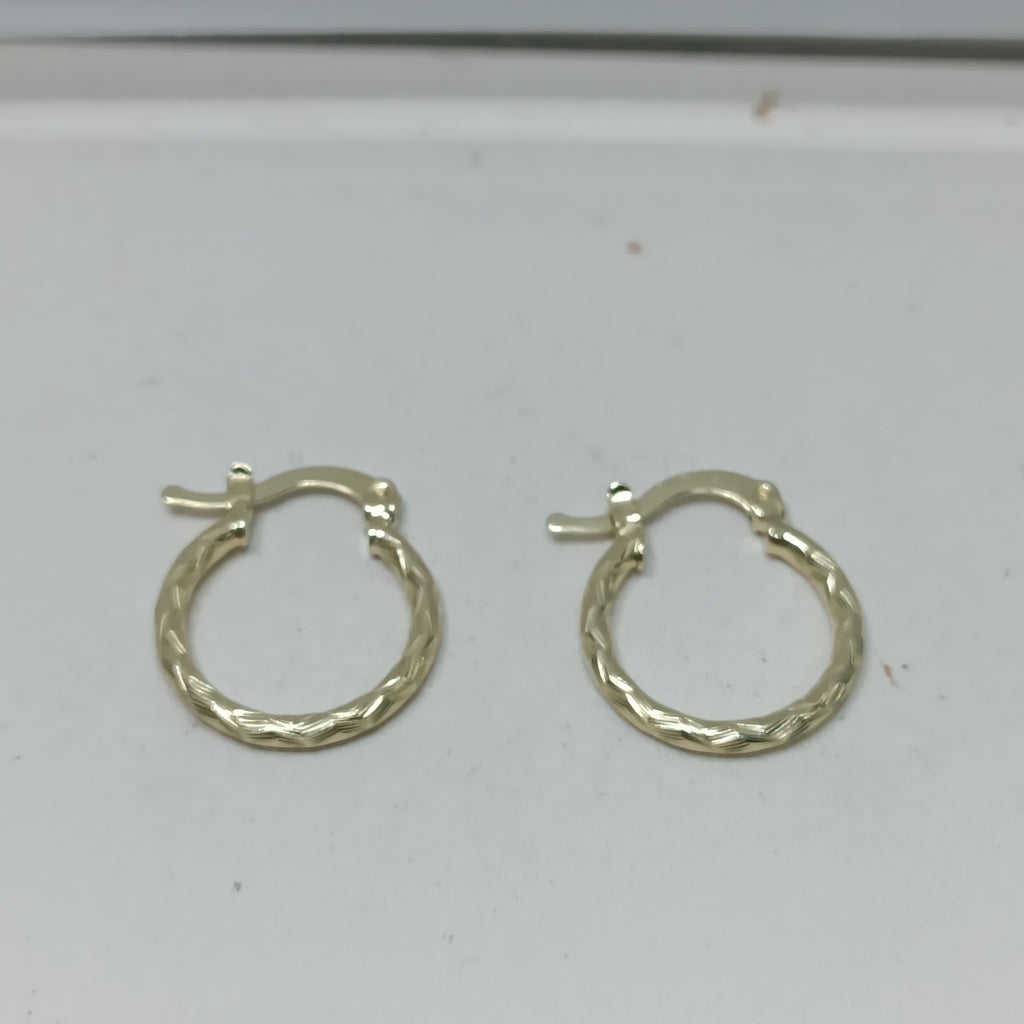 ARETES ARRACADAS TRENZADAS 14K 18 1.6 GR (NUEVO)