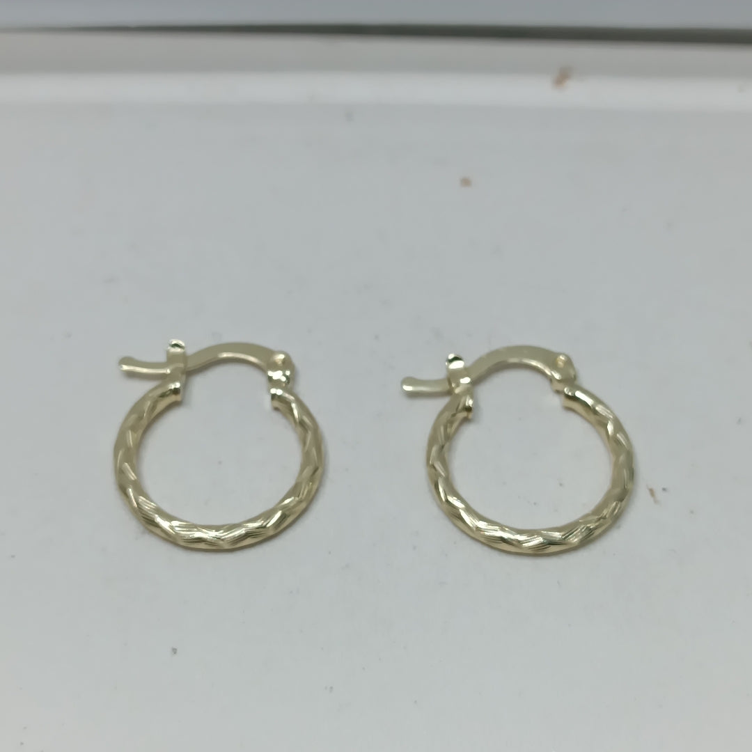 ARETES ARRACADAS TRENZADAS 14K 18 1.6 GR (NUEVO)