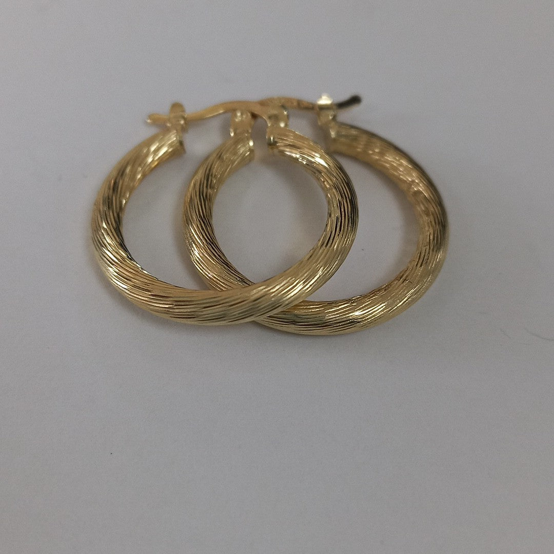 ARETES TEJIDO ARRACADAS ASTRIADAS 14K 2.7 GR (NUEVO)