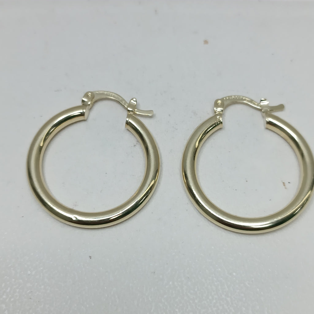 ARETES TEJIDO ARRACADAS LISAS HUECAS 14K 2.2 GR (NUEVO)