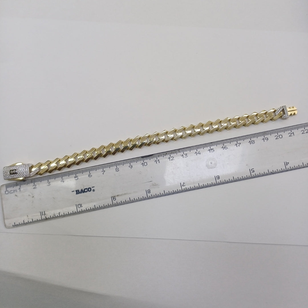 PULSERA CABALLERO MONACO ORO 10K 13.2 (NUEVO)