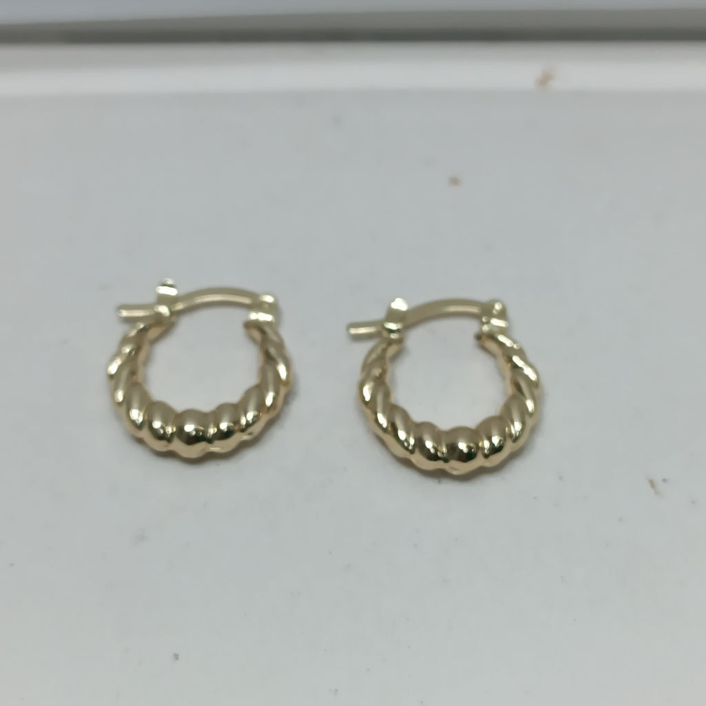 ARETES ARRACADAS TZL HUECAS 14K 1.5 GR (NUEVO)