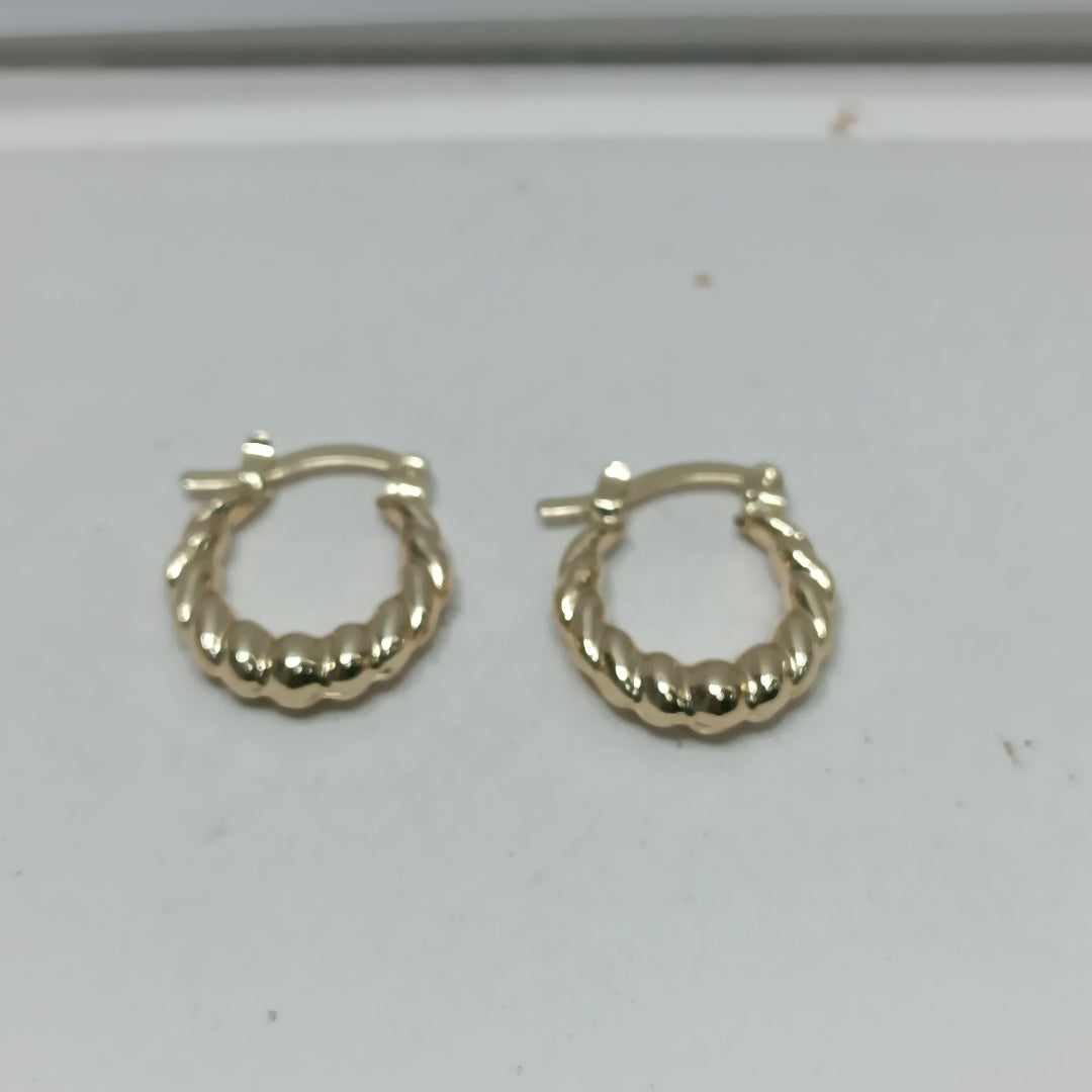 ARETES ARRACADAS TZL HUECAS 14K 1.5 GR (NUEVO)