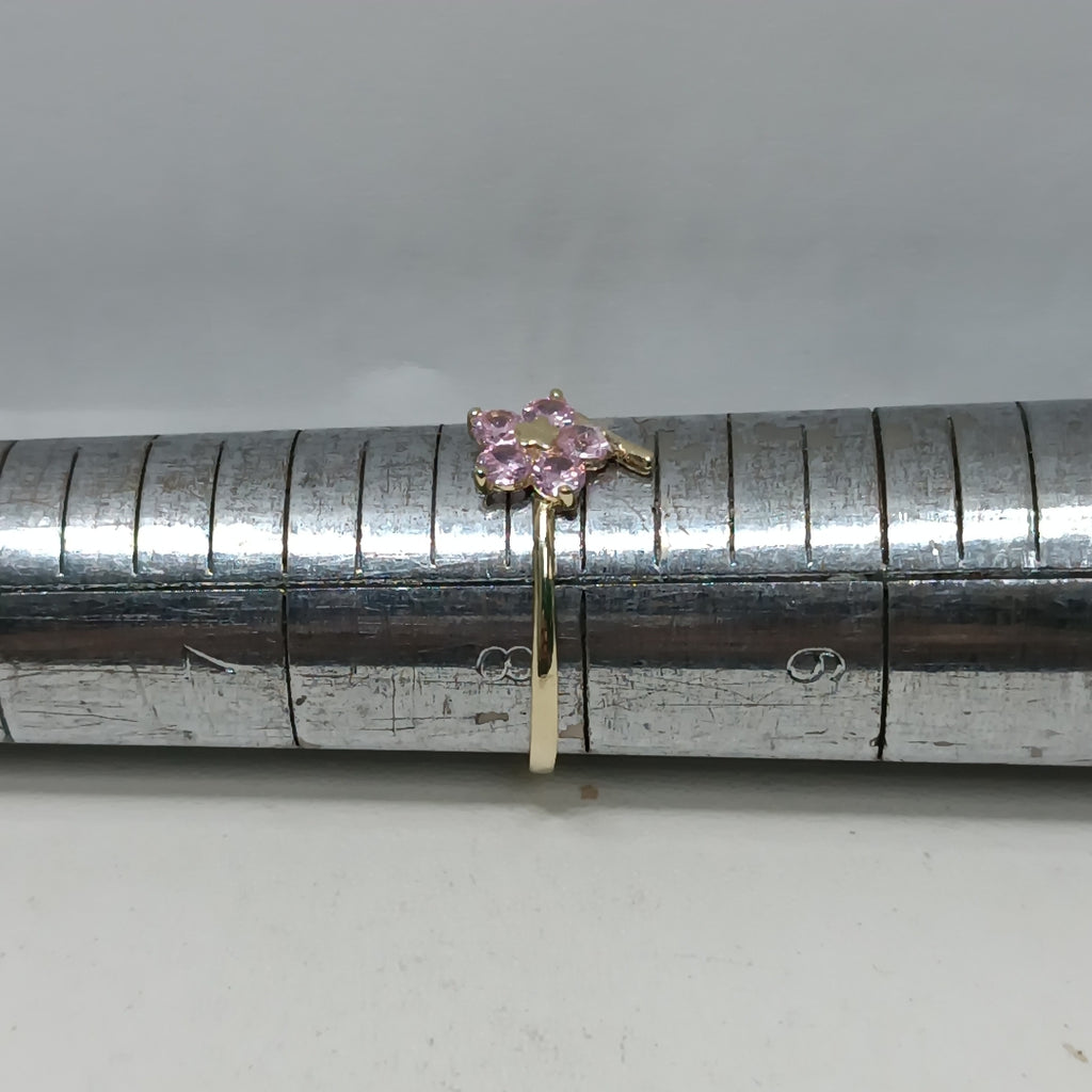 ANILLOS FIG FLOR CON PDRAS COL ROSA 14K TALLA 8 1 GR (NUEVO)