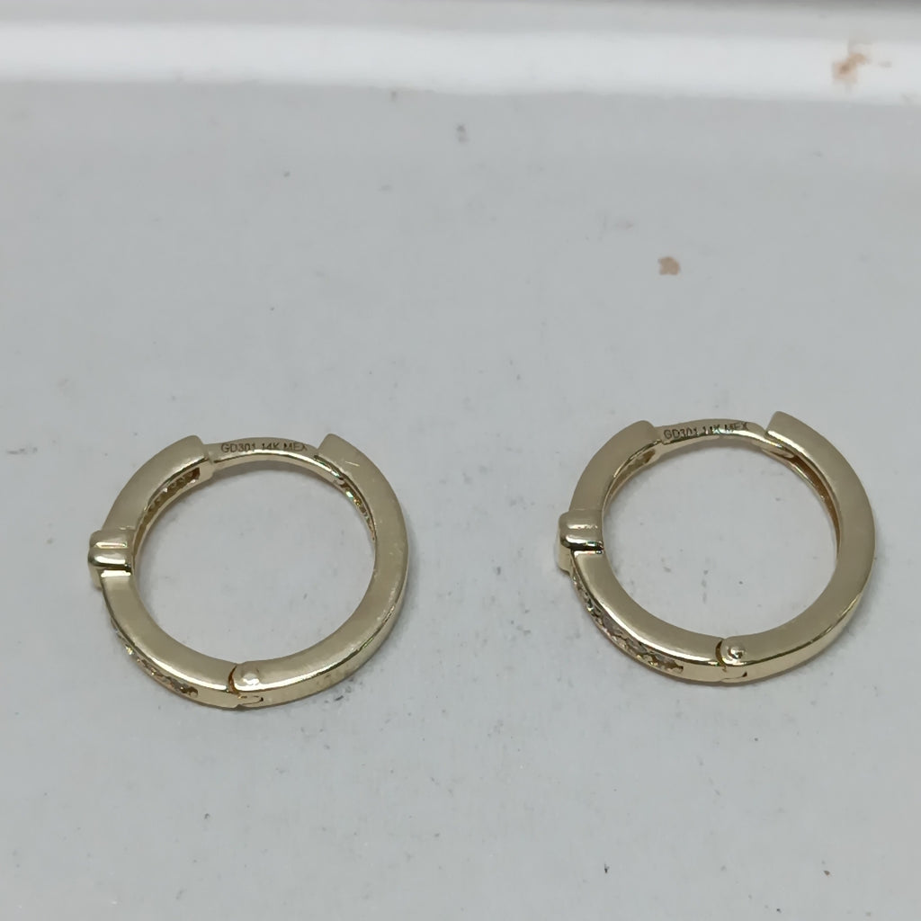 ARETES HUGGIES C CIRCONIA 14K 2 GR (NUEVO)