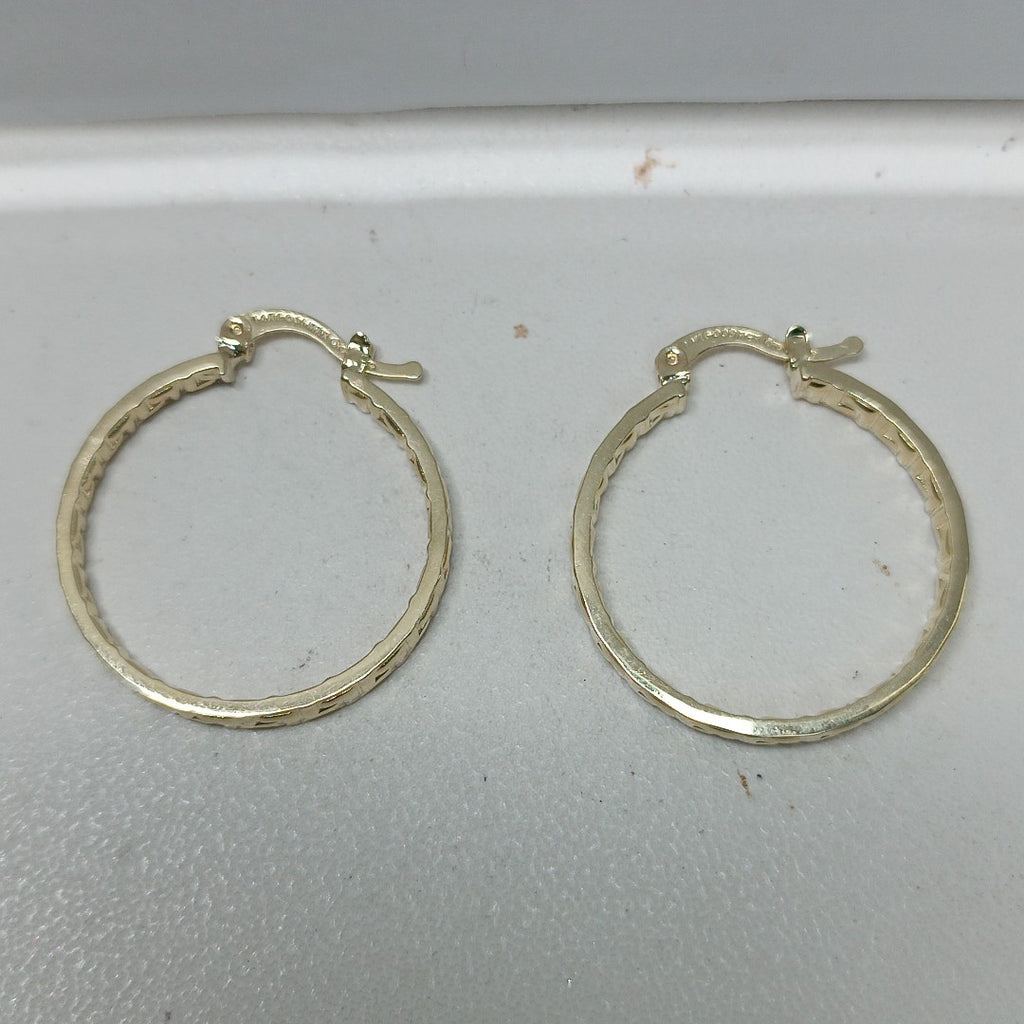 ARETES TEJIDO ARRACADA CON GRECAS 14K 2.7 GR (NUEVO)