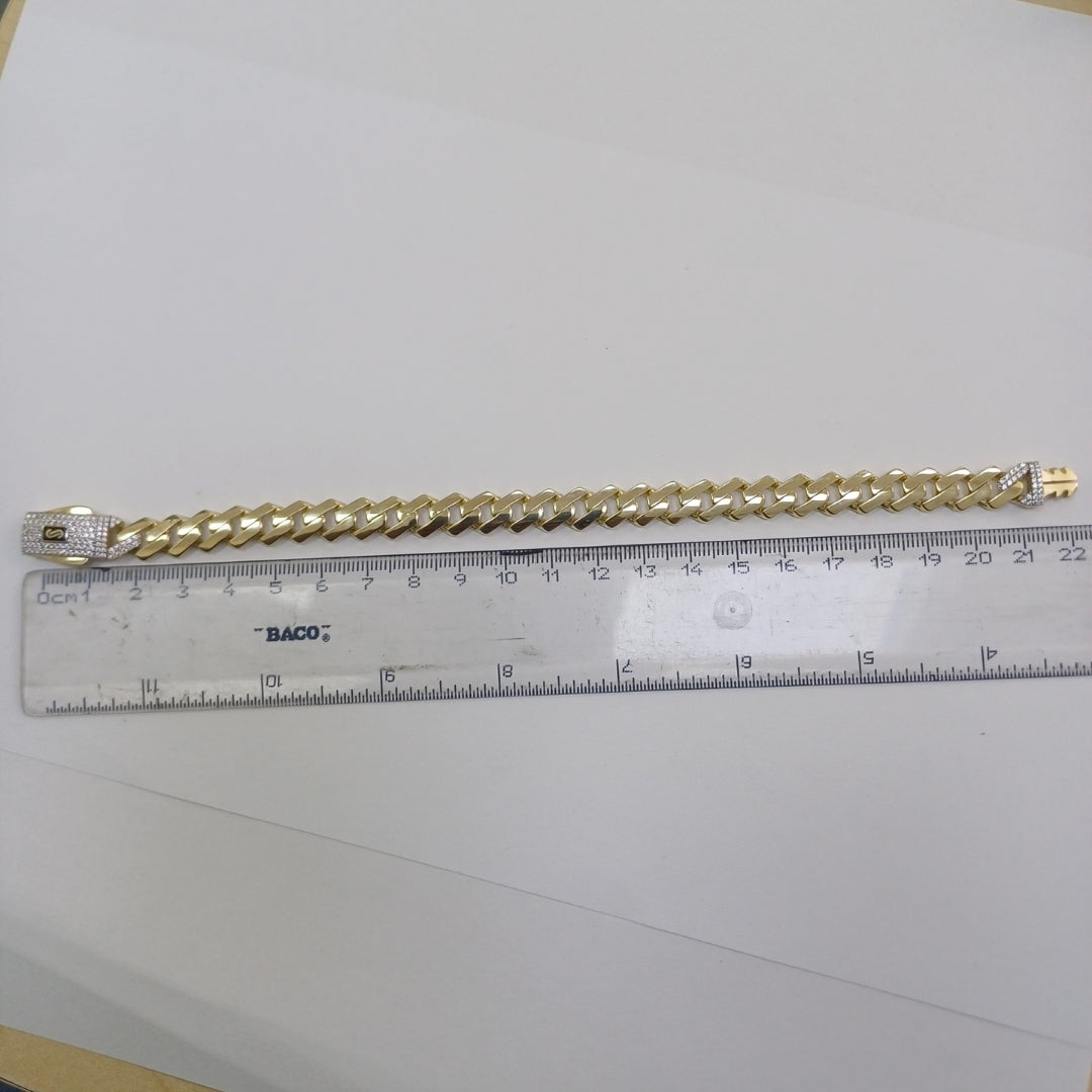PULSERA CABALLERO MONACO ORO 10K 12.9 (NUEVO)