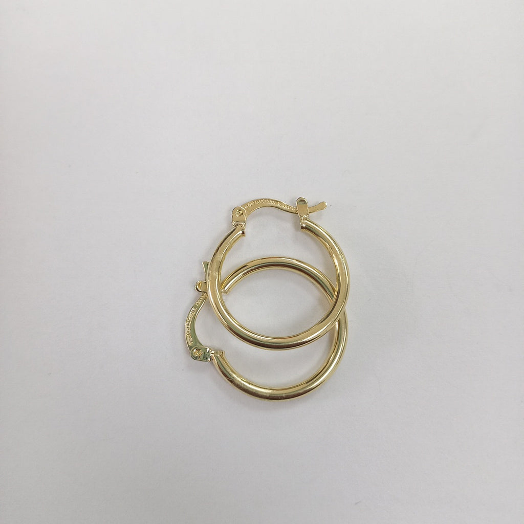 ARETES TEJIDO ARRACADAS LISAS 14K 1.1 GR (NUEVO)