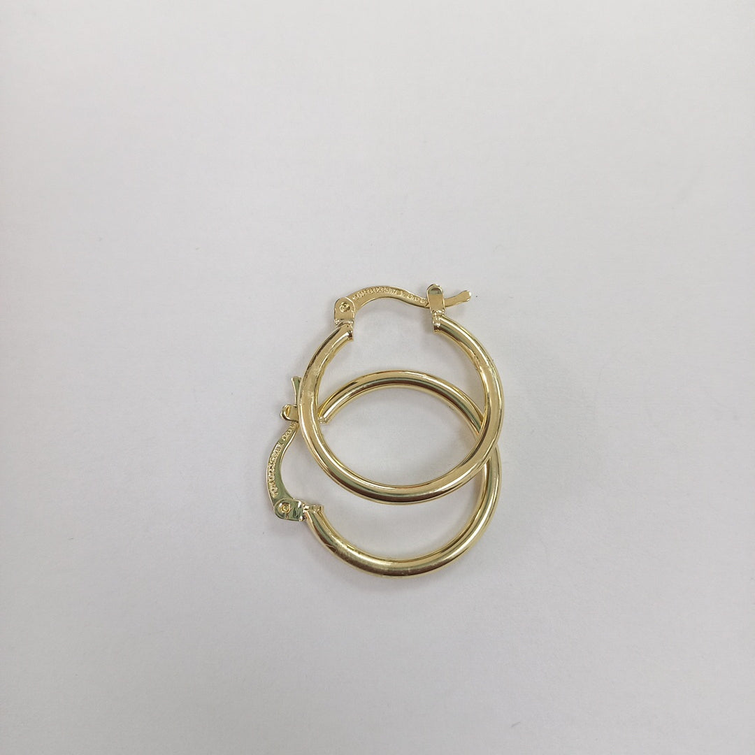 ARETES TEJIDO ARRACADAS LISAS 14K 1.1 GR (NUEVO)