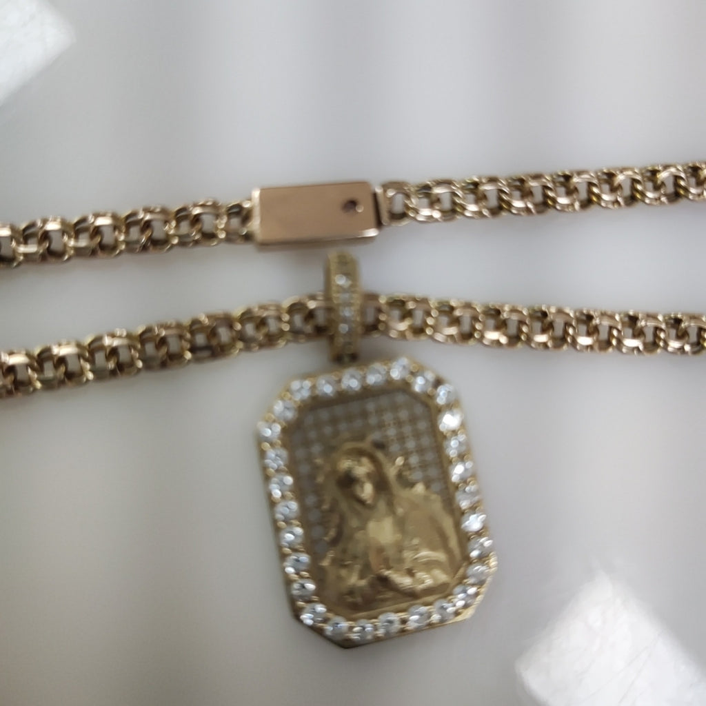 CADENA, MEDALLA RELIGIOSA ORO 8 K 13.2 GRMS (SEMINUEVO)