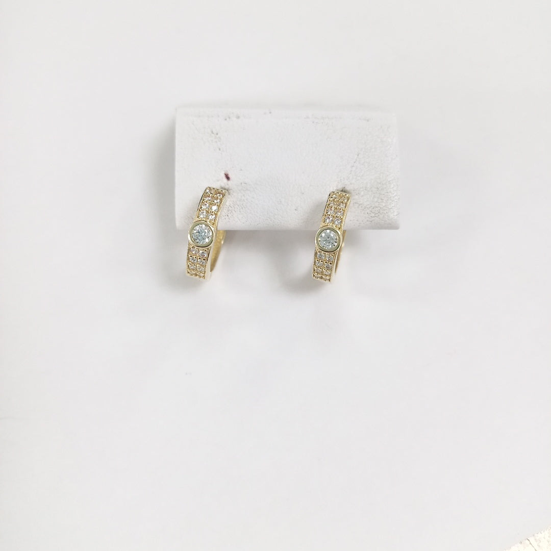 ARETES ARRACADAS C CIRCONIAS 10K 2.6 GR (NUEVO)