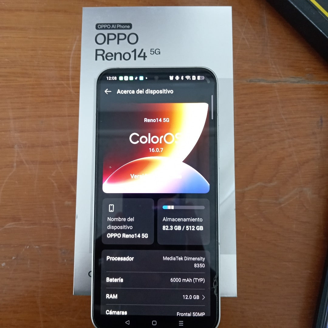 CELULAR OPPO RENO14 5G CPH2737 (2025) 512 GB 12 GB RAM (SEMINUEVO)