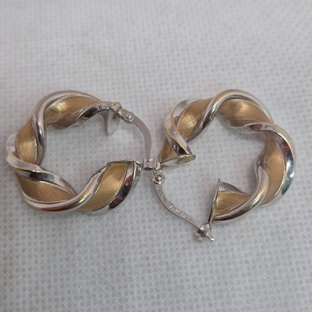 ARRACADAS PAR ORO COMBINADO 14 K 3.7 GRMS (SEMINUEVO)